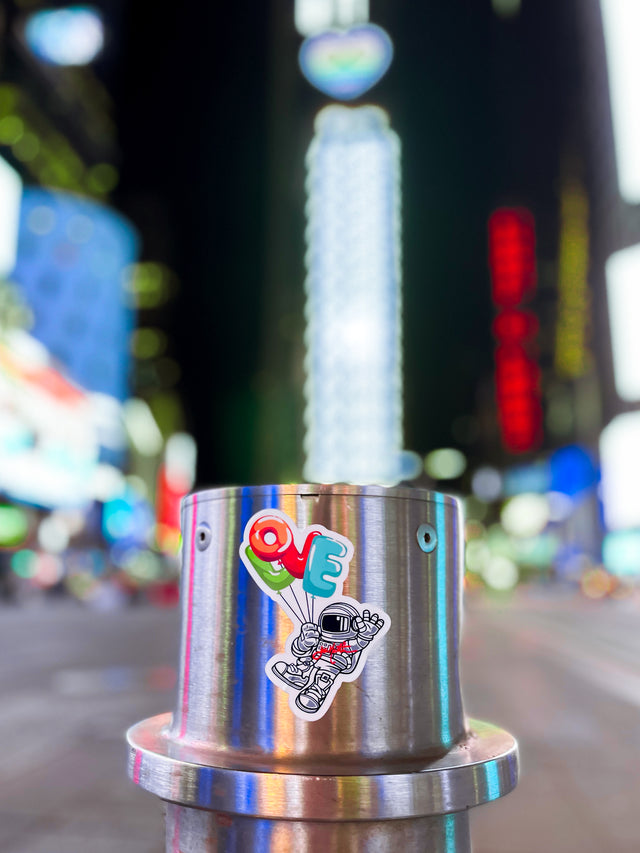 Jae Martin Art Sticker live shot. Taken at Times Square in New York City. Designed by Jae Martin. Cool art sticker by Better Puzzles.
